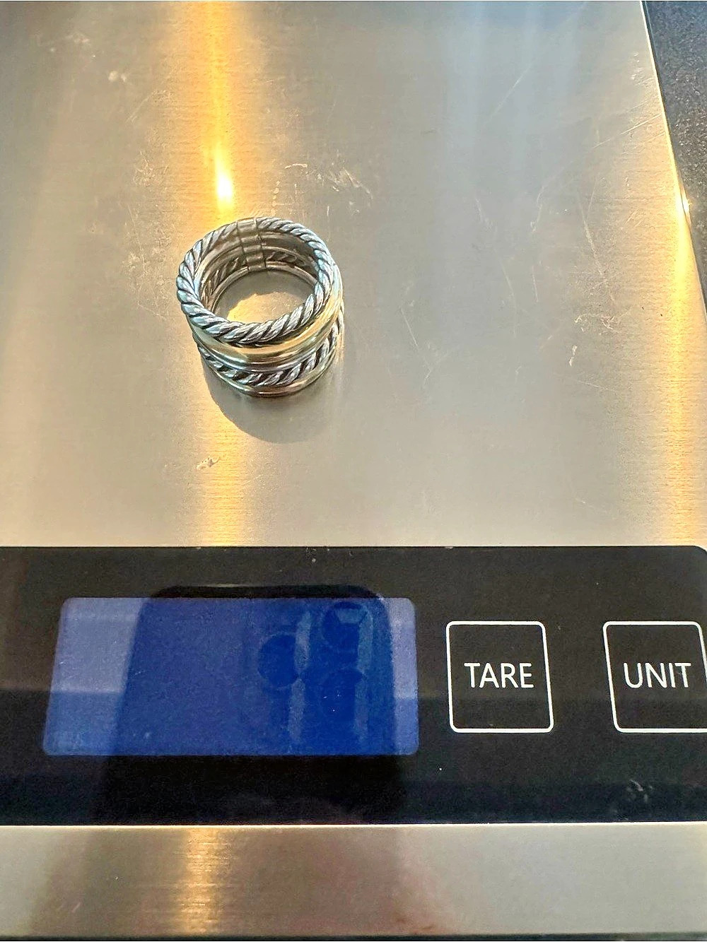 David Yurman Crossover Five-Row Ring in Sterling Silver with 14K Yellow Gold - Picture 8 of 12